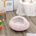 2 In 1 Dog And Cat Bed Pet Winter Bed Round Plush Warm Bed House Soft Long Plush Pets Bed Pet Products EX-STOCK Canada 