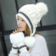Women Cozy Knit Fleece-Feel Beanie With Ear Flaps Winter Hat Perfect For Skiing & Outdoor Activities - EX-STOCK Canada