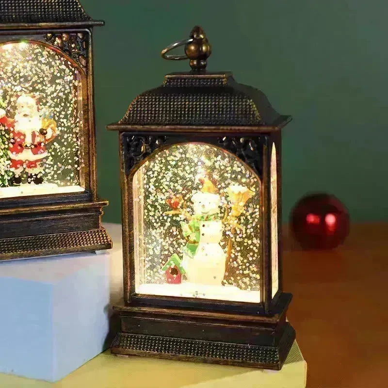 Christmas Decoration Luminous Water Injection Flat Storm Lantern Desktop Decoration - EX-STOCK CANADA