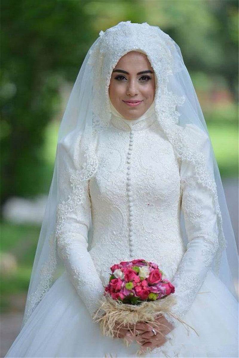 Women's Lace Fashion Personality Muslim Wedding Dress - EX-STOCK Canada