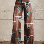 Women's Wide-leg Pants Fashion High Waist Casual Trousers 3D Printing 