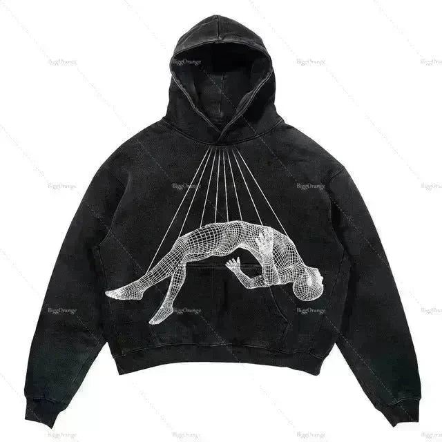 Men's And Women's Fashion Punk Design Fleece Printed Hoodie top - EX-STOCK CANADA