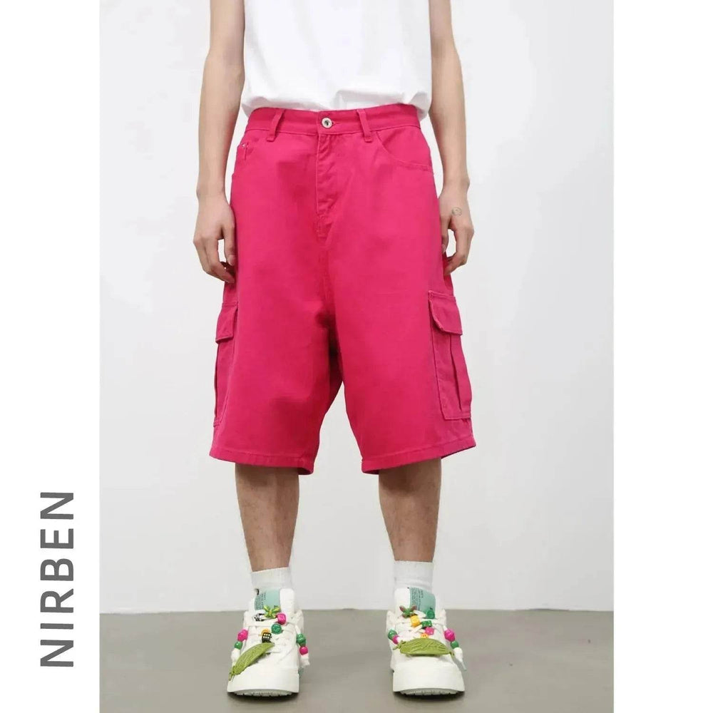 Men's Baggy Dad Shorts Jeans Denim Summer New Straight Wide-leg Workwear Denim Shorts for Men Loose Leisure All-matching Shorts - EX-STOCK Canada