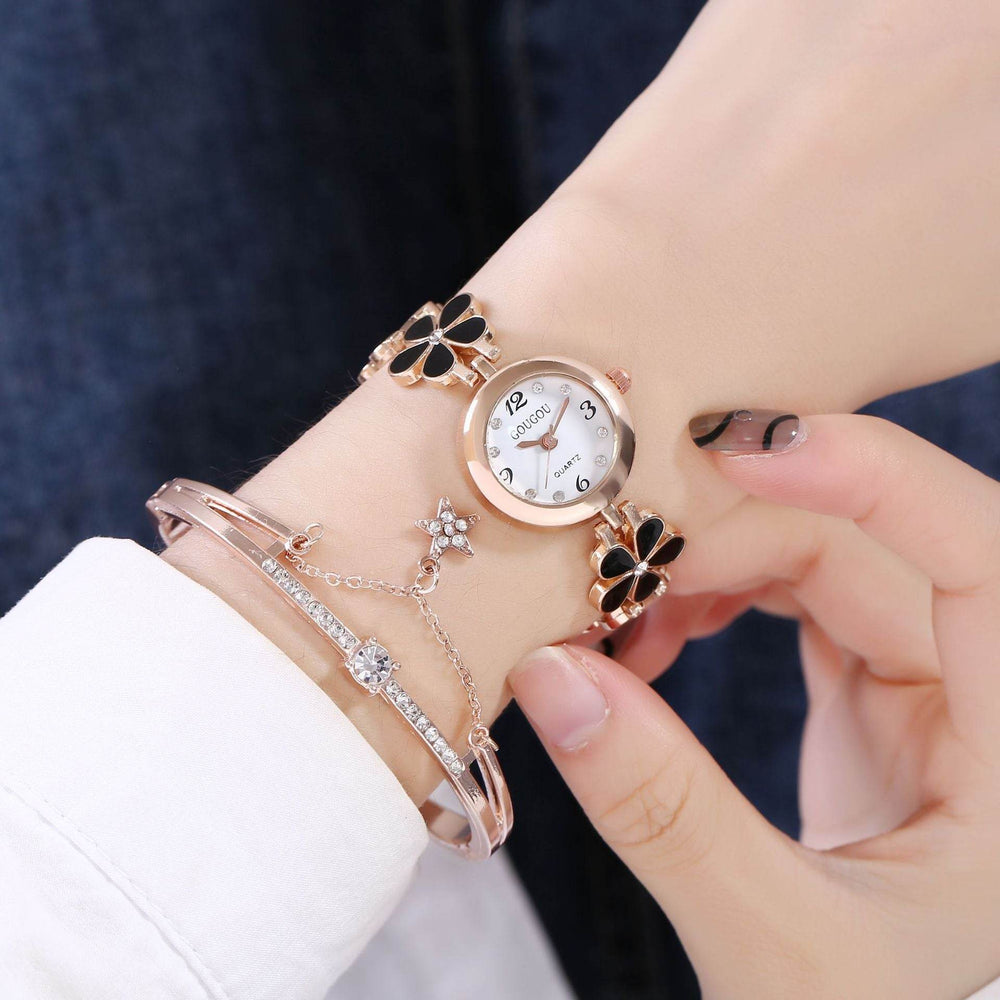 Women's Bracelet Watch Flower Disk Two-piece Bracelet Set - EX-STOCK Canada