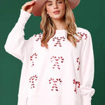 Christmas Fashion Round Neck Sequins Pullover top Sweatshirt for women - EX-STOCK Canada