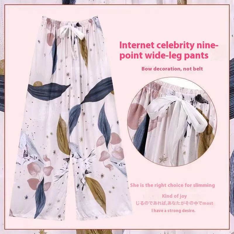 Cotton Silk Pajama Lounge trouser Pants Summer Women - EX-STOCK Canada