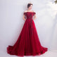 Fashionable Red One-shoulder Wedding Toast Dinner Annual Party Bridesmaid Dress Skirt EX-STOCK Canada 