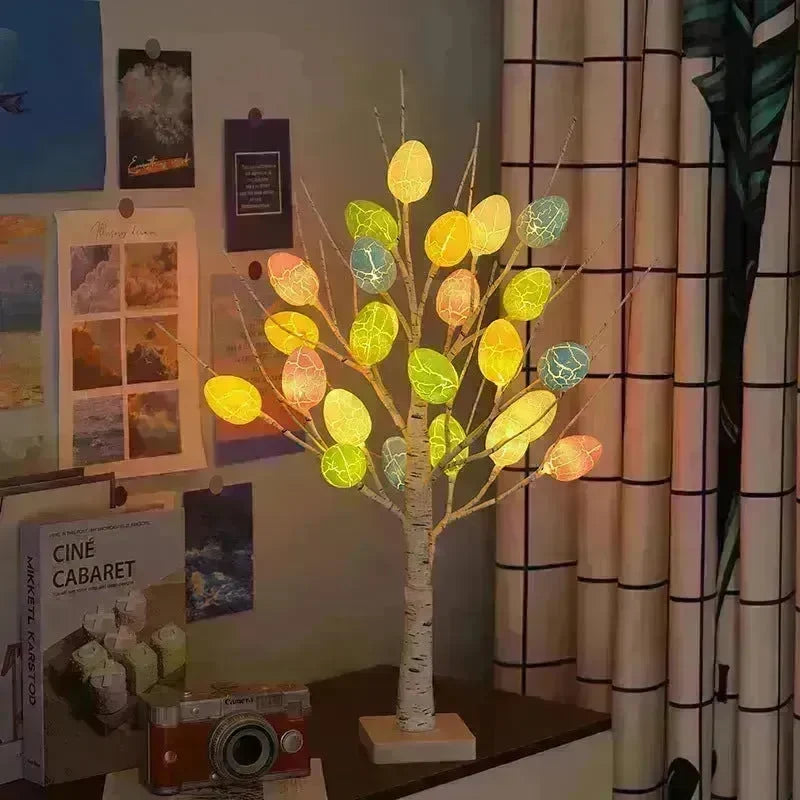 Easter Decoration 60cm Birch Tree Home Easter Egg LED Light Gift Spring Party Tabletop Ornaments Light Easter Party Kids Gifts - EX-STOCK CANADA