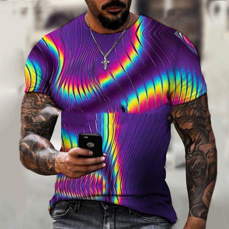 Men's Black Tech 3D Printed Short Sleeve T-Shirt  EX-STOCK CANADA