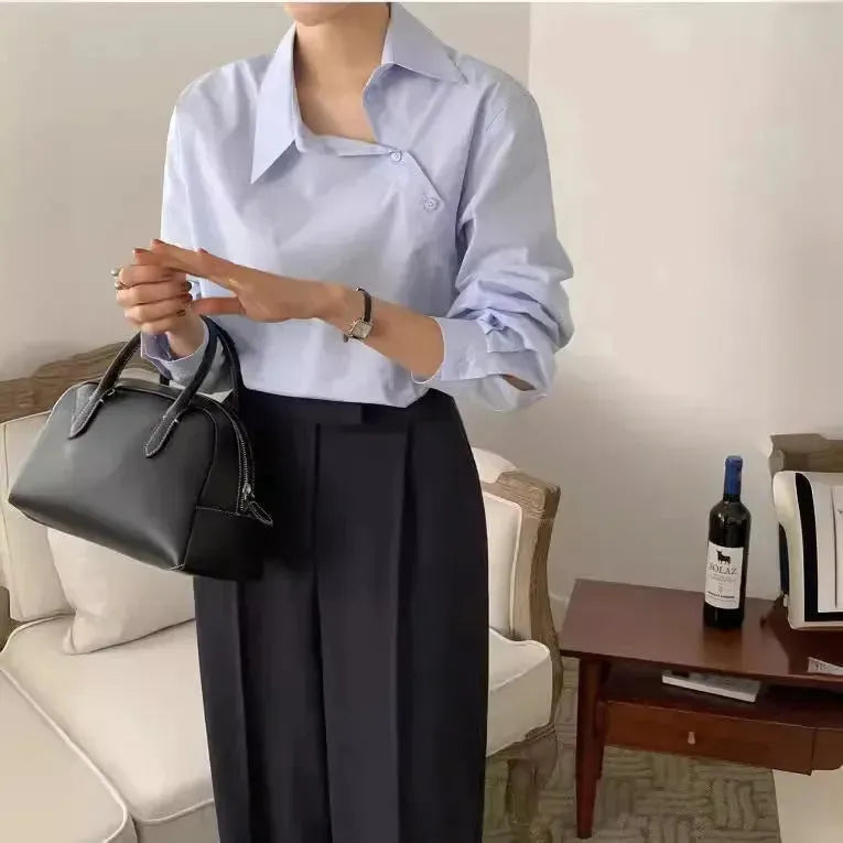 Professional Office Business Long sleeve cotton work shirt for women - EX-STOCK CANADA