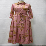 Dubai Long Dress Middle East Autumn Chain Print Swing Dress Turkish Floral Long Sleeve dress - EX-STOCK Canada