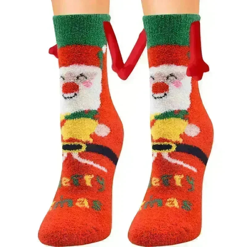 Soft Carton Christmas-themed Fleece Winter Home socks for Women - EX-STOCK CANADA