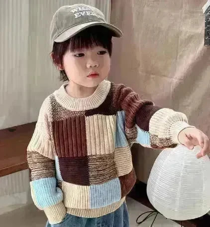 Kids Winter Thick Knitted Sweater top Crew neck Children - EX-STOCK CANADA