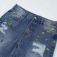Ripped Paint Wide-leg Denim Trousers For Men Jeans - EX-STOCK CANADA