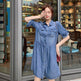 Casual Short sleeve Loose denim dress - EX-STOCK Canada