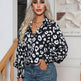 Leopard Print Lantern Sleeve Blouse Shirt top for Women - EX-STOCK Canada
