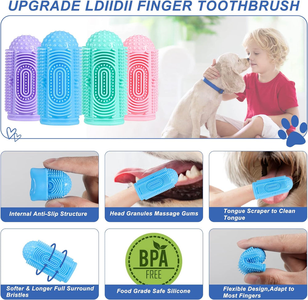 Dog Toothbrush Dog Tooth Brushing Kit  Dog Finger Toothbrush For Dog Teeth Cleaning Dog Dental Care Cat Toothbrush Dog Tooth Brush Puppy Toothbrush Pet Toothbrush 