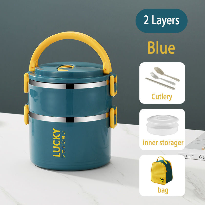 Stainless Steel Microwave Oven Sealed Insulated Lunch Box With Lid EX-STOCK
