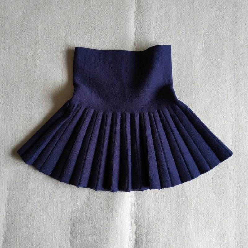 Girls Autumn Clothing Knitted Skirt High Waist Pleated Mini Skirt - EX-STOCK Canada