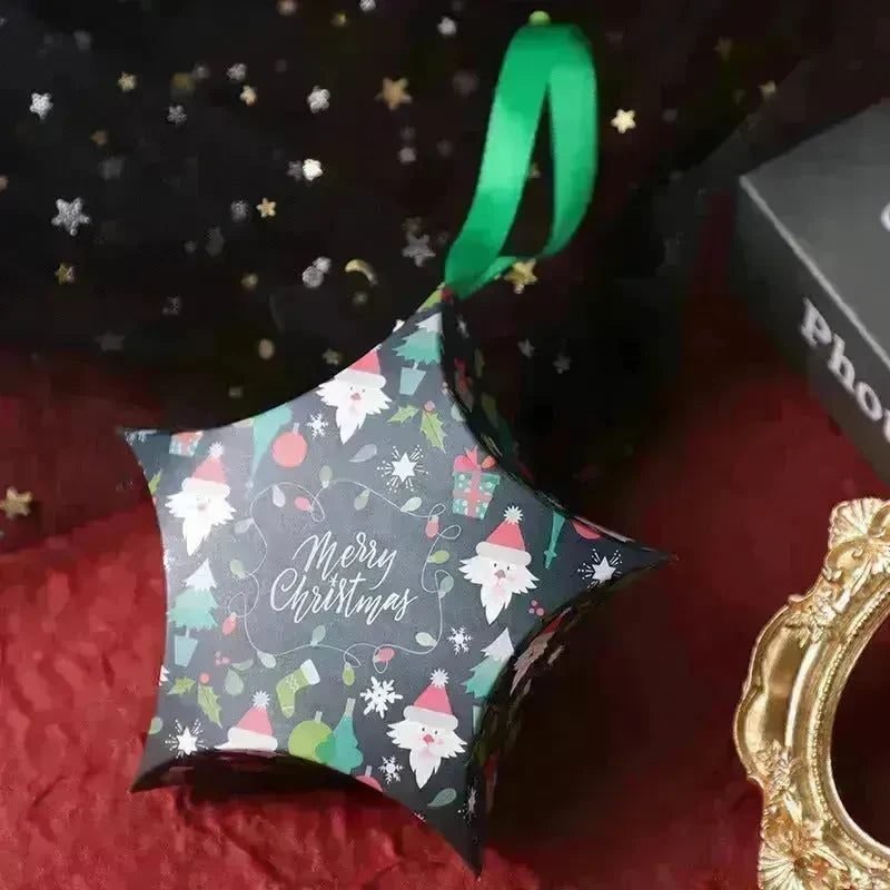 Christmas Gift Boxes Santa Claus Candy Box Star Shape Merry Christmas Boxes Bags for Home New Year Xmas Decor Kids Gifts - EX-STOCK CANADA
