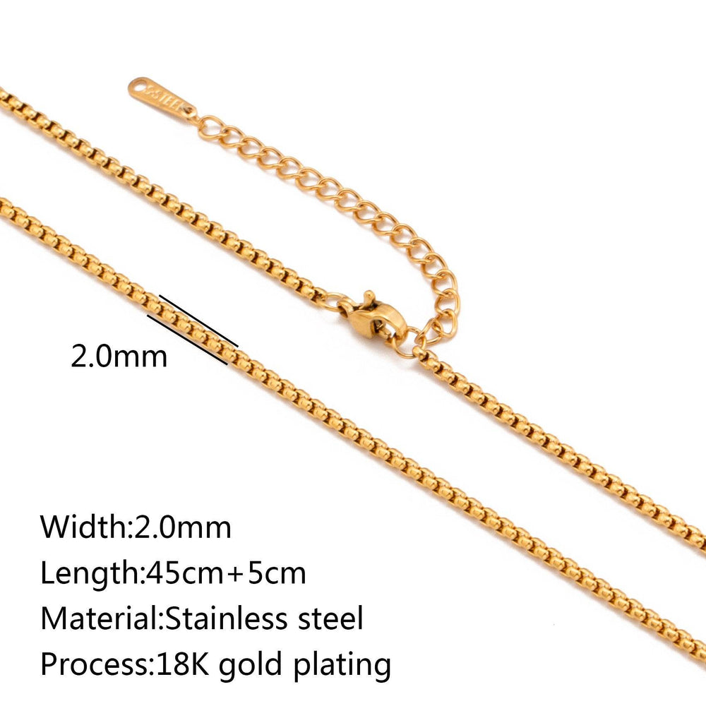 Stainless Steel Vacuum Vapor Plating 18K Gold Color Protection Lip Chain Necklace - EX-STOCK Canada