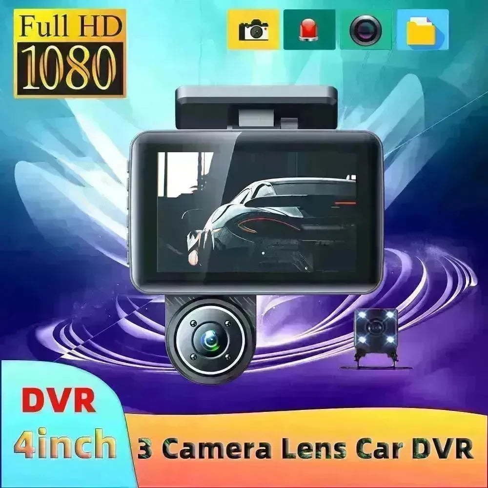 Smart WDR AND HDR 4 Inch Dashcam HD 1080P Infrared Night Vision Camera, 170 wide angle with reverse image Motion detection, Loop video, front and back video function suitable for your car and house. - EX-STOCK CANADA