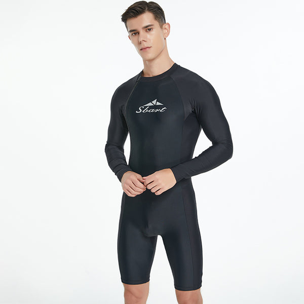 Men's One-Piece Long Sleeve Swimsuit | Sun Protection Quick-Dry Lycra Canada