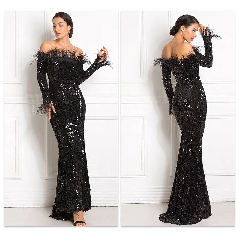 Off shoulder sequins Mermaid Formal Party dress - EX-STOCK CANADA