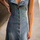 Ins Women's Summer Vintage Denim Large Swing Dress Denim Dress outfit - EX-STOCK CANADA
