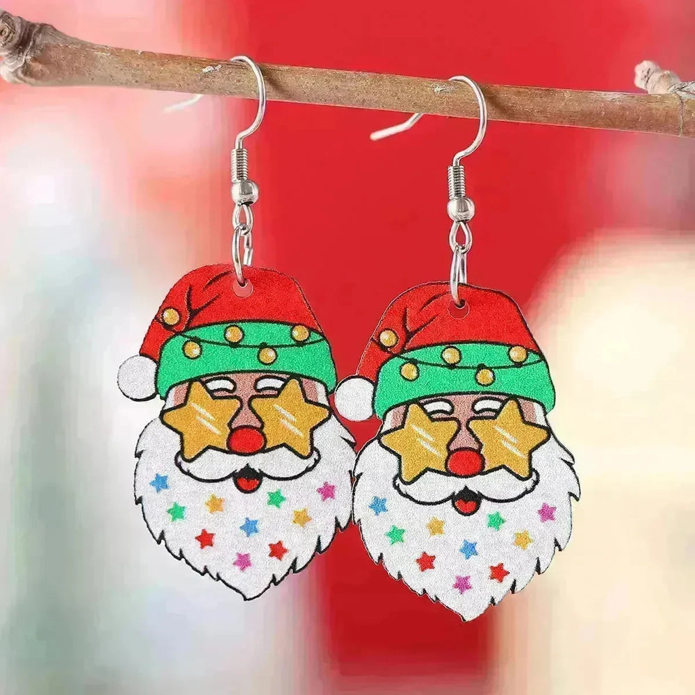 Funny Santa Claus Earrings Christmas Pendant Earrings Gift - EX-STOCK CANADA