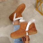 Insulated Cotton-padded Boot Shoes Flat Bottom Solid Color Fleece Lined perfect for winter - EX-STOCK Canada