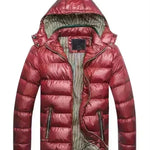 Winter leather Puffer coat for men Hooded padded Winter jacket for men - EX-STOCK CANADA