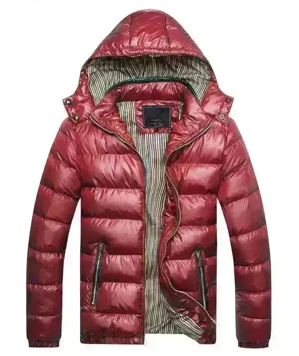 Winter leather Puffer coat for men Hooded padded Winter jacket for men - EX-STOCK CANADA