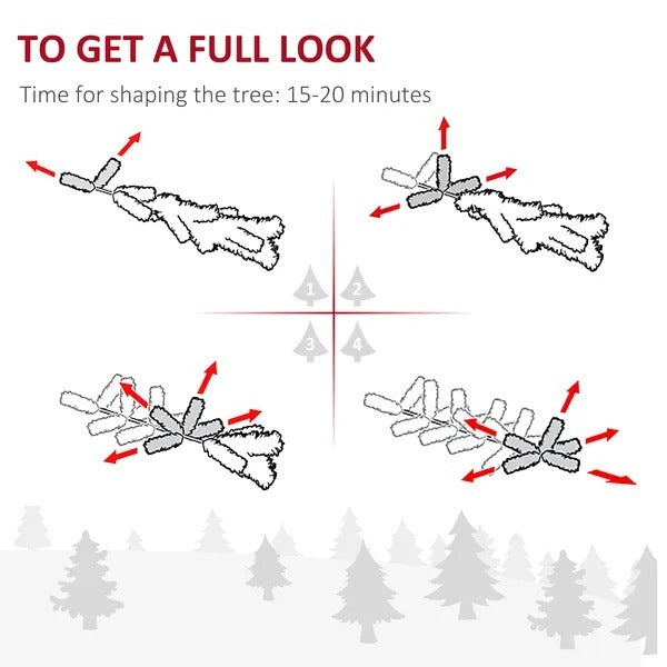 9ft Flocked Christmas Tree, Pencil Christmas Tree With Realistic Branch Tips, Folding Metal Stand, Green EX-STOCK Canada 