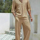 Men's Casual summer 2 piece Pant sets Short sleeved Top and Straight leg pant - EX-STOCK Canada