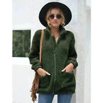 New Autumn Winter Zip up Plush Cardigan Sweater for Women - EX-STOCK CANADA