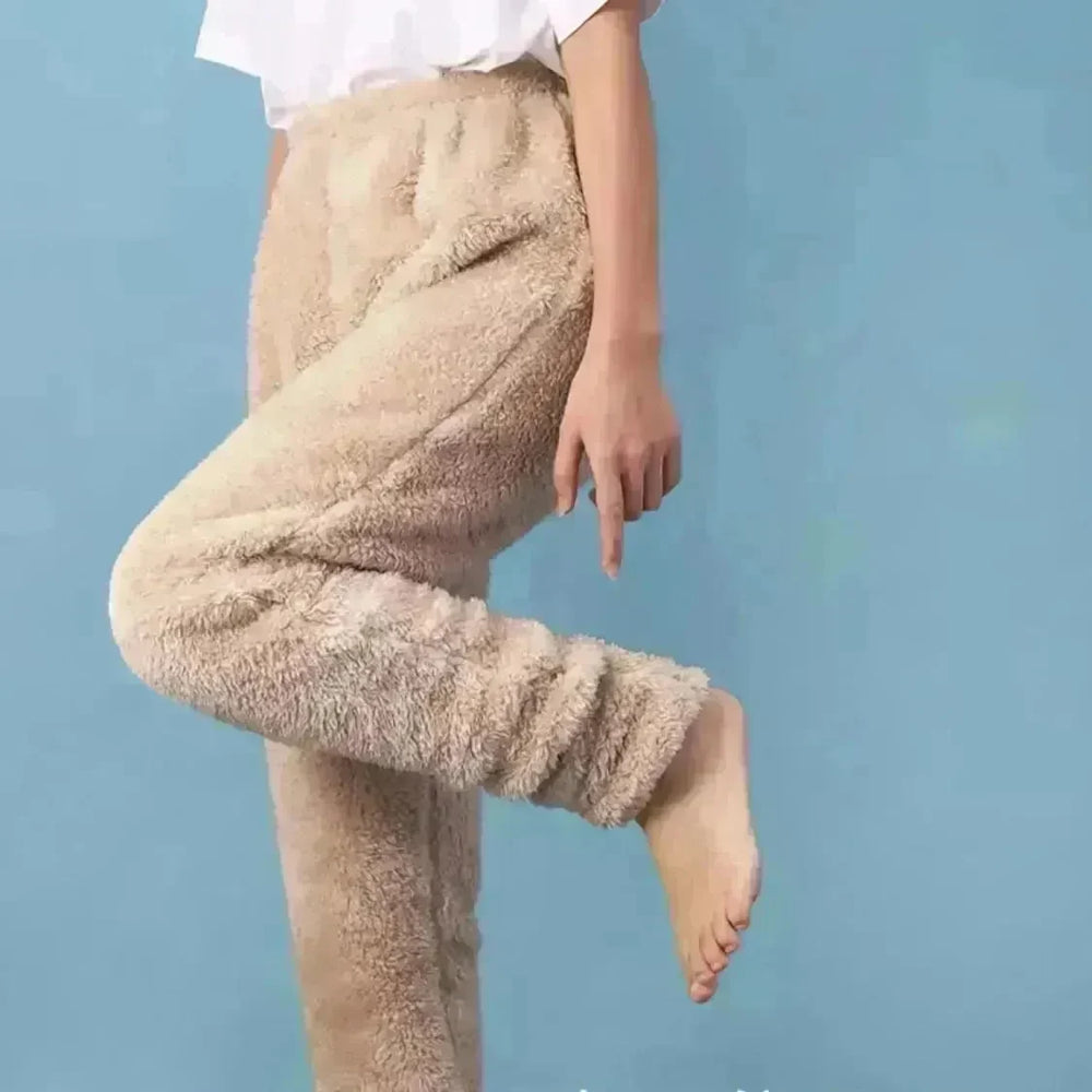 Women Coral Fleece Socks Leggings Winter Warm Sleepwear Ankles Knees Guard Women Home Pants Thick Pajamas Pant - EX-STOCK CANADA