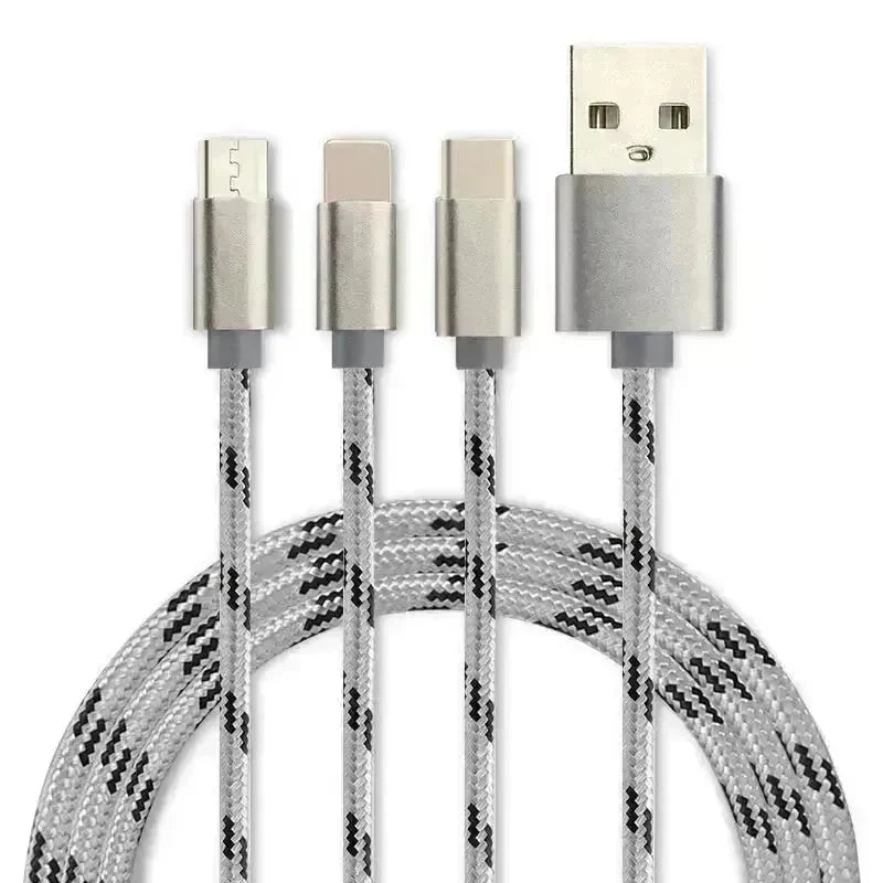 Three-in-one Mobile Phone Charging Cable - EX-STOCK CANADA