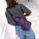 Men's Camouflage Chest Bag – Crossbody Sling Bag with Headphone Hole (Camo Black, Blue, Purple)