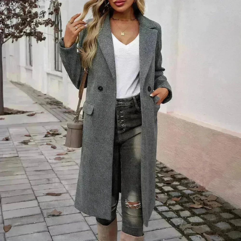 Winter Classy Lapel Trench Coat for women - EX-STOCK CANADA