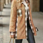 Plaid Woolen Coat Fashion Lapel Single-breasted Mid-length Coat Women's Clothing - EX-STOCK CANADA