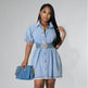 Women's Casual Cardigan Lapel Shirt Denim Dress - EX-STOCK Canada
