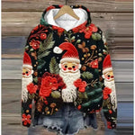 Print Christmas Holiday Casual Hoodie Sweater Pullover - EX-STOCK Canada