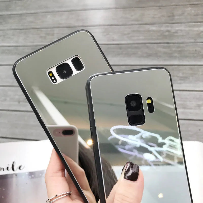 Tempered Glass Mirror Phone Case for Samsung Makeup mirror for Women - EX-STOCK CANADA