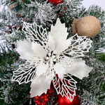 Glitter Artifical Christmas Flowers Christmas Tree Decorations For Home Fake Flowers Xmas Ornaments New Year Decor - EX-STOCK Canada