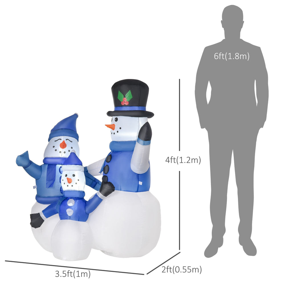 1.2M Tall Large LED Lighted Christmas Inflatable Snowmen Family Outdoor Indoor Holiday Decorations EX-STOCK Canada 