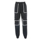 White Stripe Cargo Pants Women Trousers Pockets Patchwork Contrast Color High Waist Pants Hip Hop Capris - EX-STOCK Canada