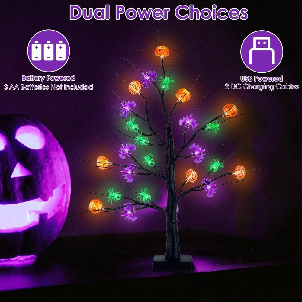 2Pack 1.97FT Lighted Halloween Trees Halloween Indoor Decorations Black Halloween Tree Lights With Timer Adjustable Twigs For Tabletop Party - EX-STOCK Canada