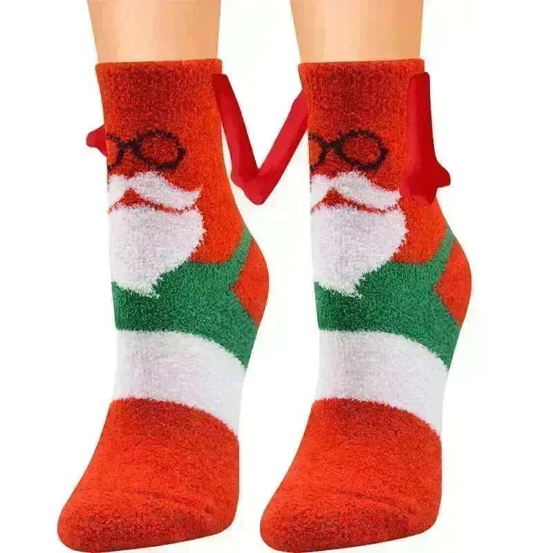 Soft Carton Christmas-themed Fleece Winter Home socks for Women - EX-STOCK CANADA