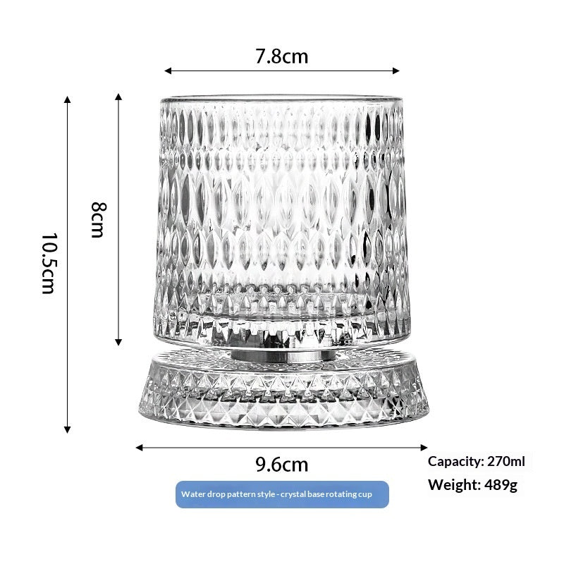Luxury Spinning Glass with Crystal Base – Stress-Relieving Rotating Cup, 9 Styles 7